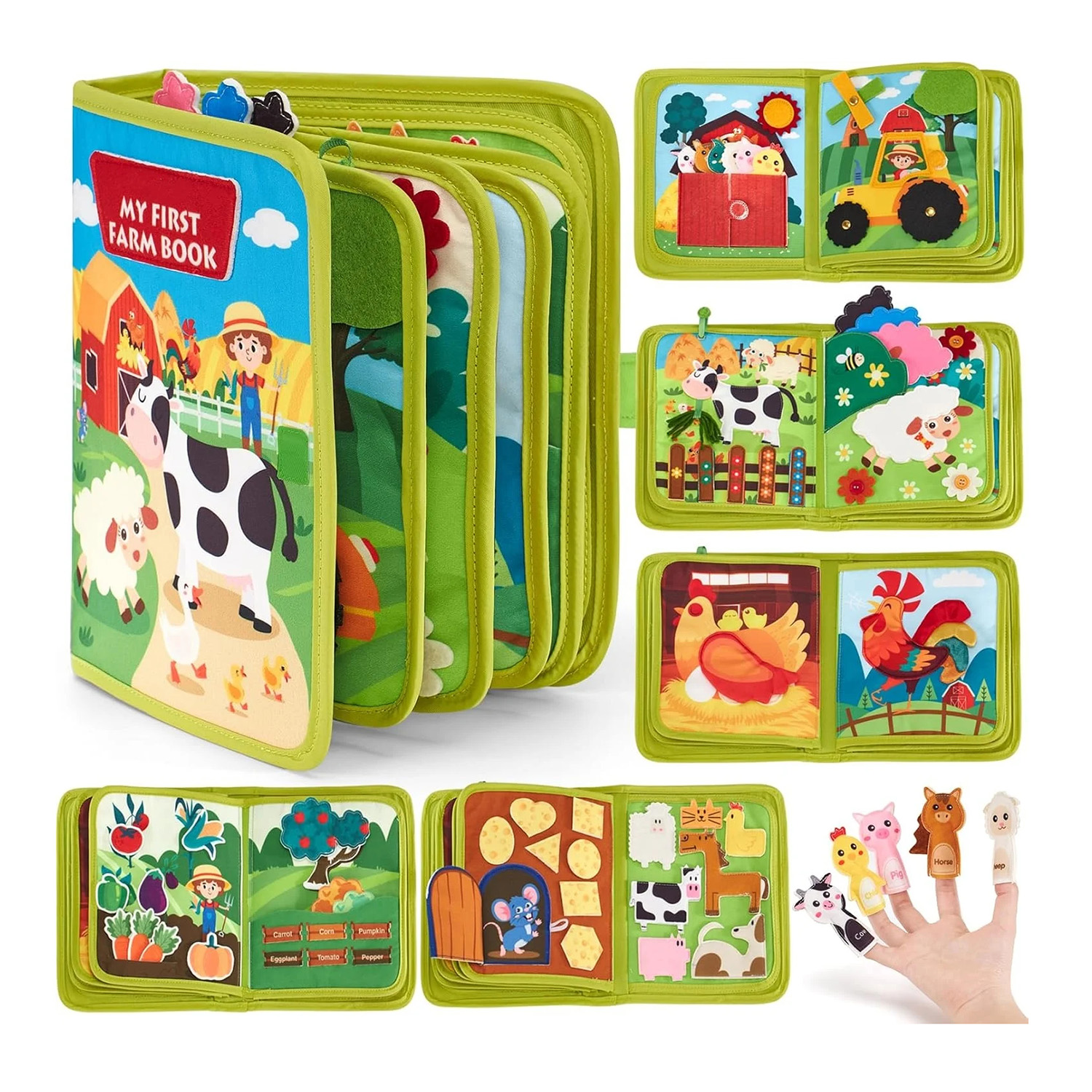 Sensoryczna książeczka Montessori Farma dla dzieci