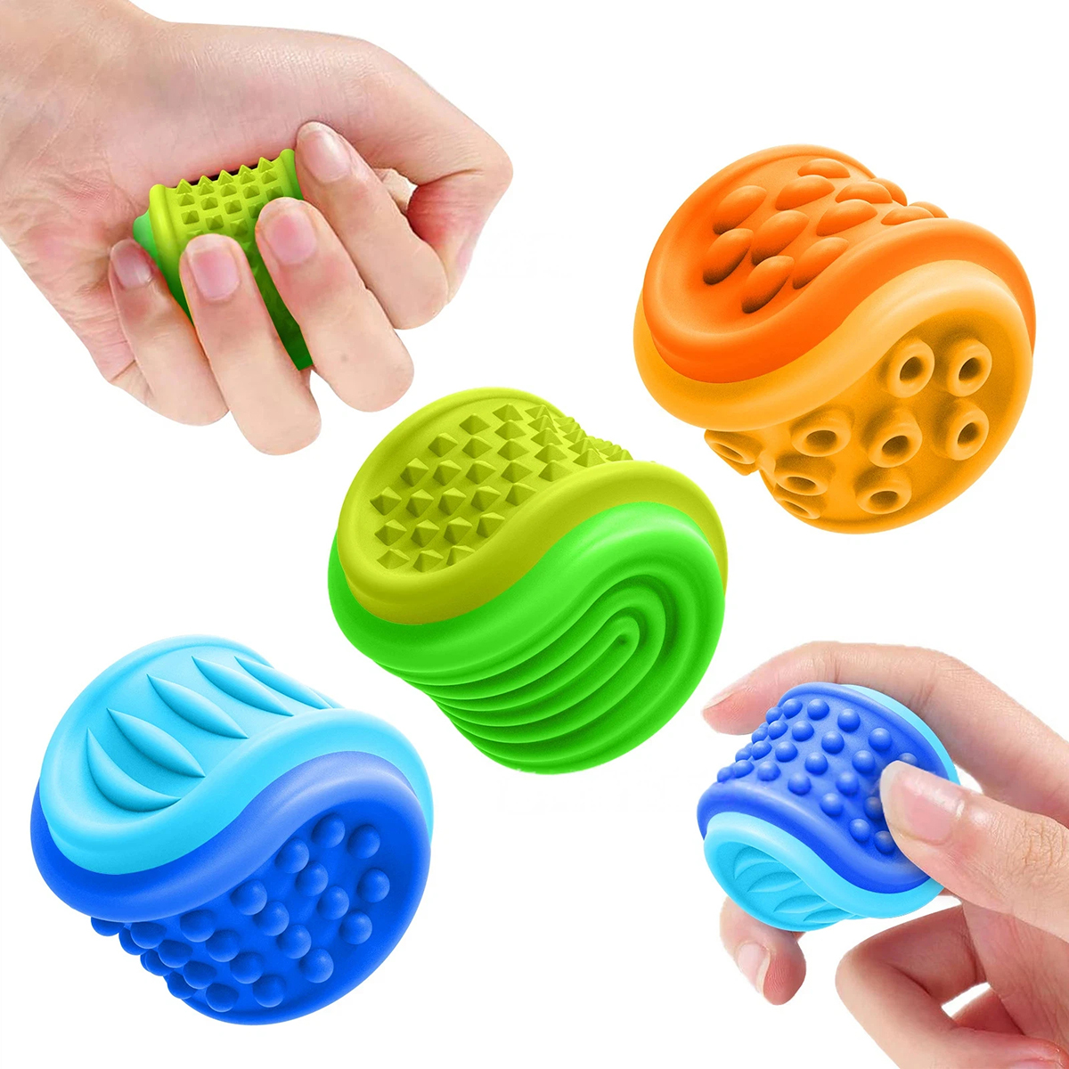 Sensoryczny gniotek obrotowy 2w1 zestaw 3 sztuk