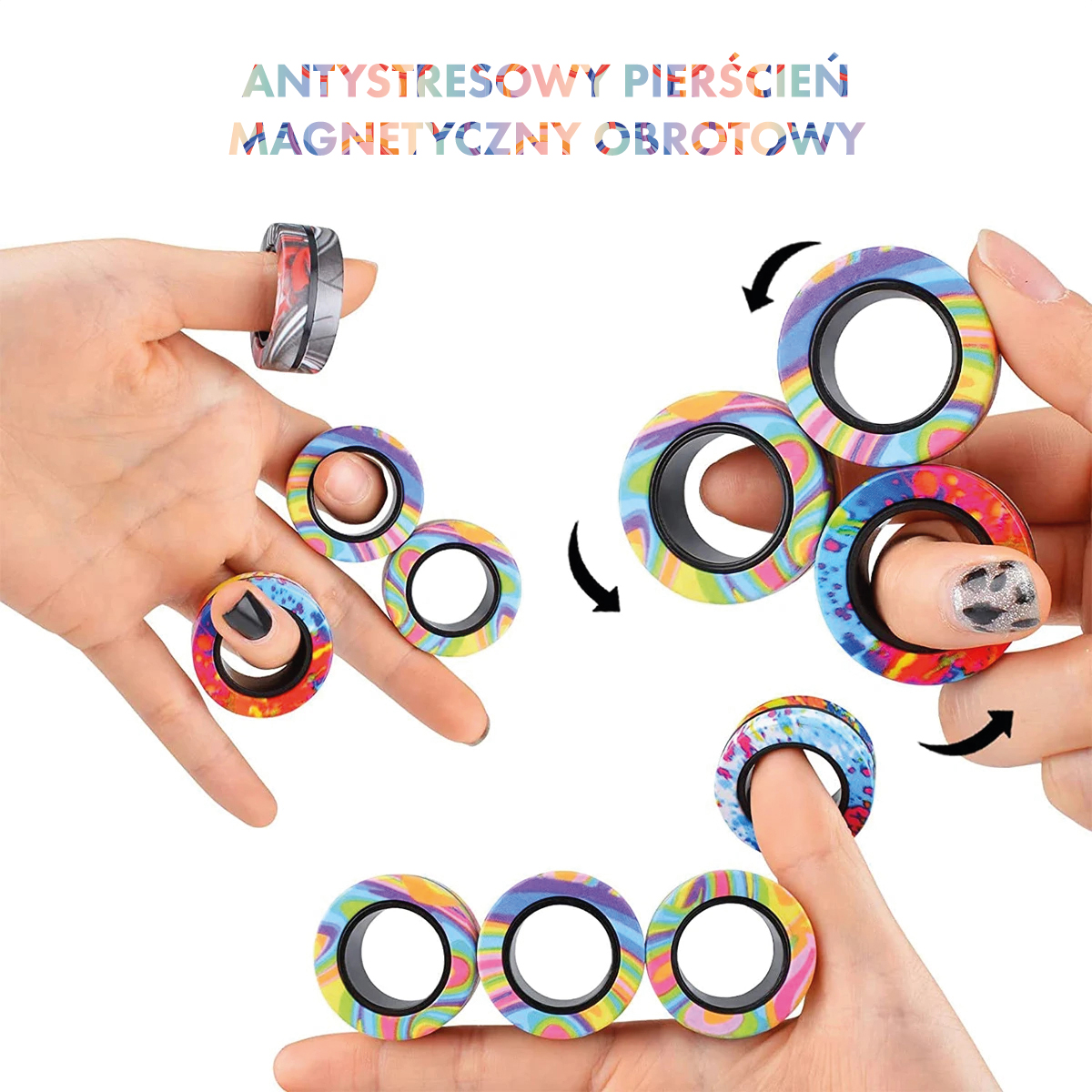 Sposób obracania i łączenia pierścieni magnetycznych