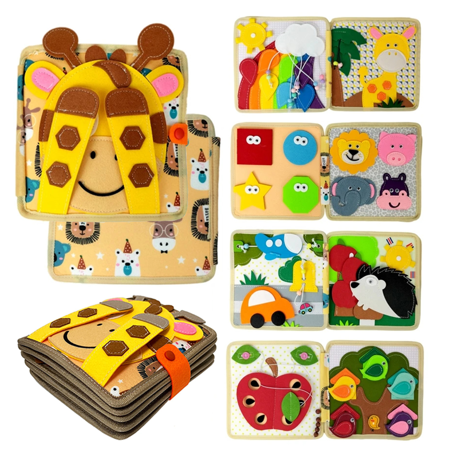 Sensoryczna książeczka manipulacyjna Montessori ZOO