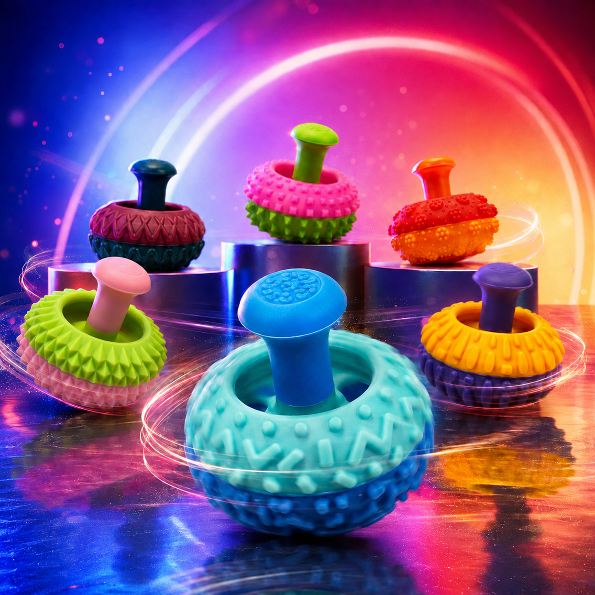 Kolorowe sensoryczne baczki z uchwytem joystick