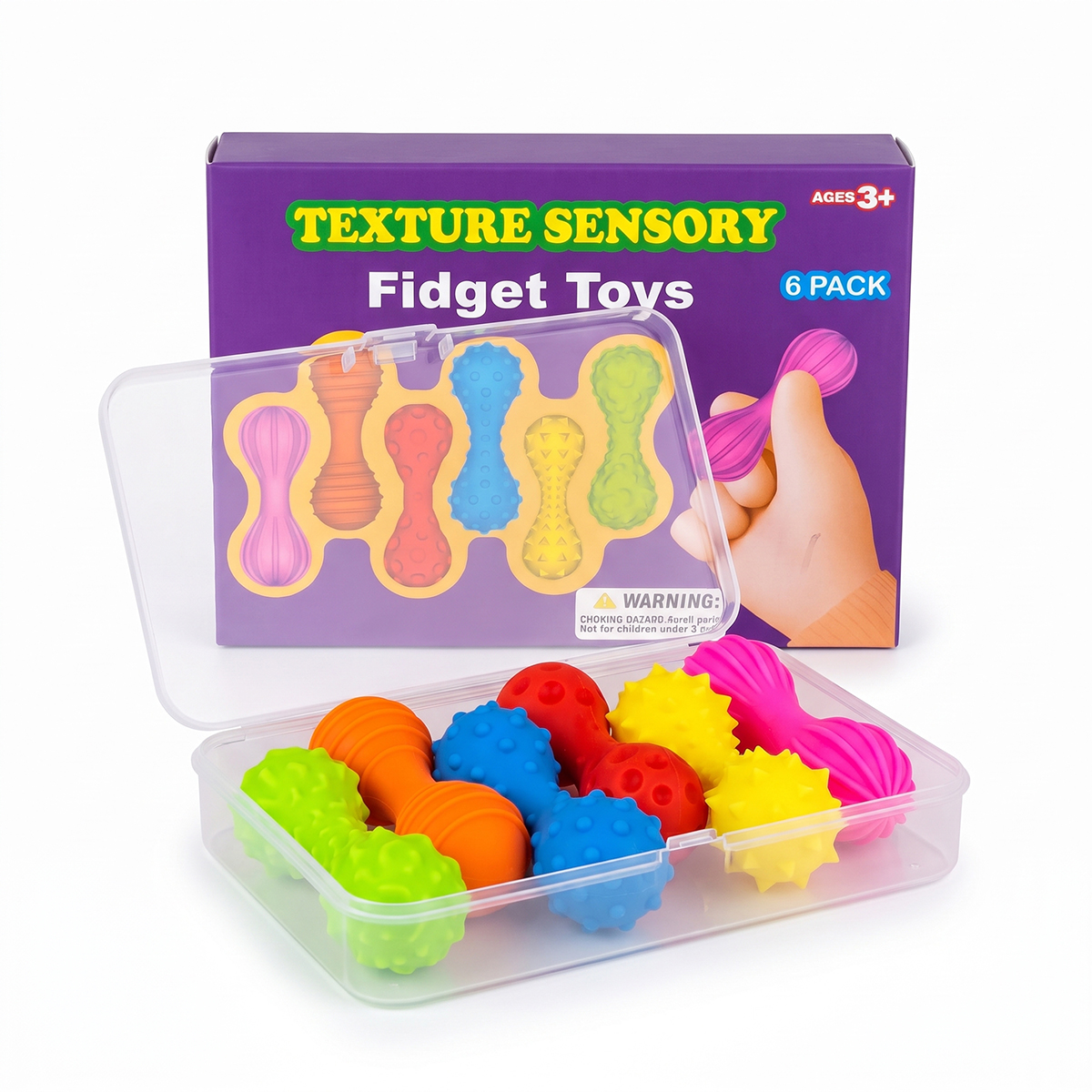 Maczugi sensoryczne antystresowe Fidget Toys zestaw 6 sztuk