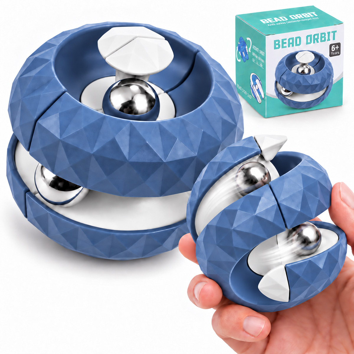 Antystresowa Kula Śmiguła Fidget 2w1 różowo zielona z kulkami stalowymi